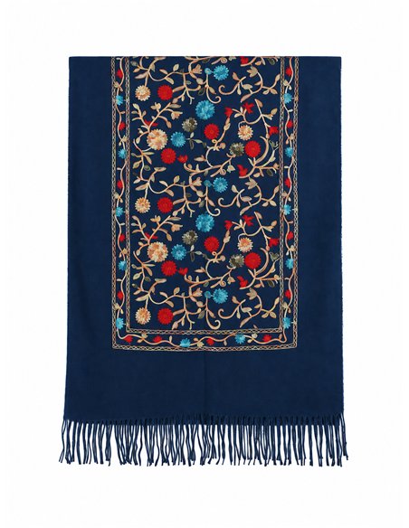 Embroidered floral scarf