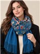 Zierlicher Schal mit Fransen und Blumenmuster