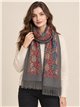 Sciarpa ornamentale multicolore con frange