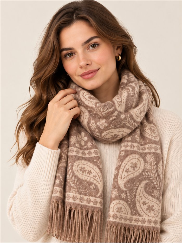 Paisley-Schal mit Fransen