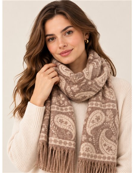Paisley-Schal mit Fransen