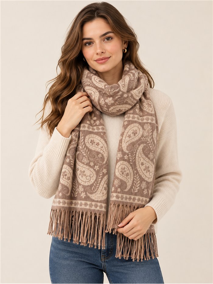 Paisley-Schal mit Fransen