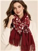Lenço floral romântico com franjas