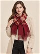 Bufanda ornamental de plumas con flecos
