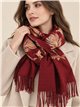 Bufanda ornamental de plumas con flecos