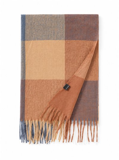 Bufanda bloques de color con flecos
