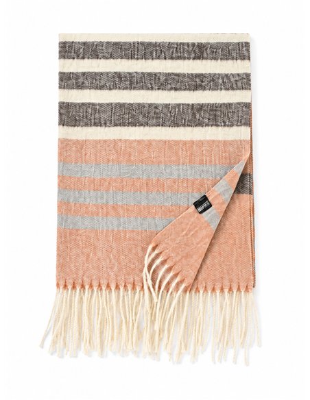 Sciarpa a righe multicolori con frange