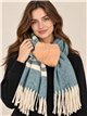 Sciarpa a righe multicolori con frange