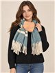 Sciarpa a righe multicolori con frange