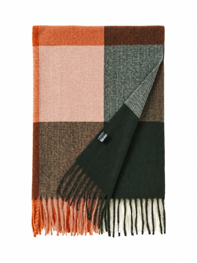Bufanda cuadros color block con flecos