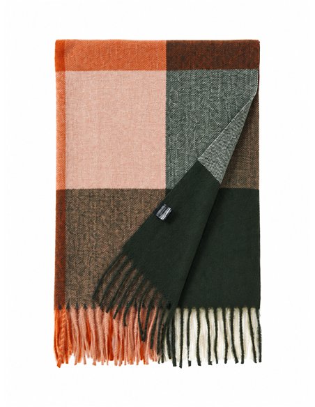 Bufanda cuadros color block con flecos