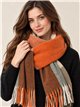 Bufanda cuadros color block con flecos