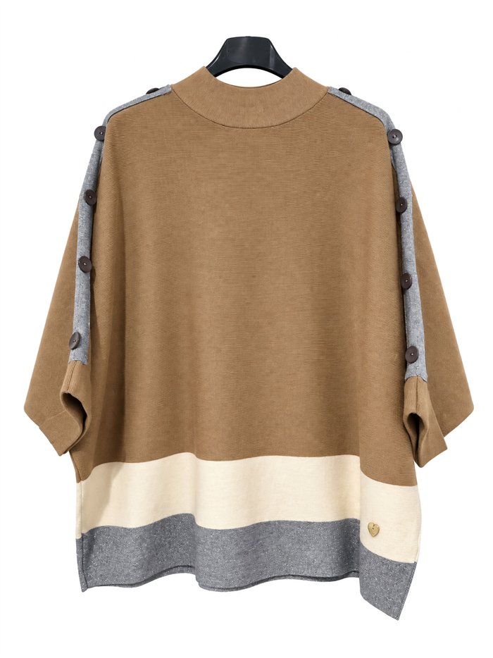 Pull oversize à boutons latéraux
