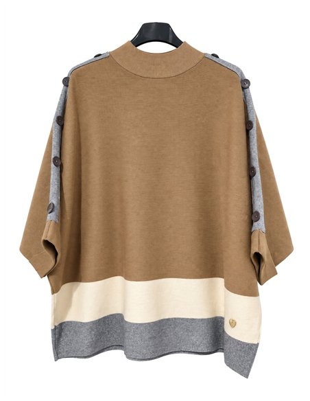 Pull oversize à boutons latéraux