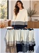 Completo composto da maglione e pantaloni oversize a righe.