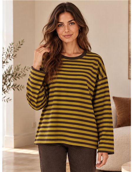 Camiseta amplia de rayas