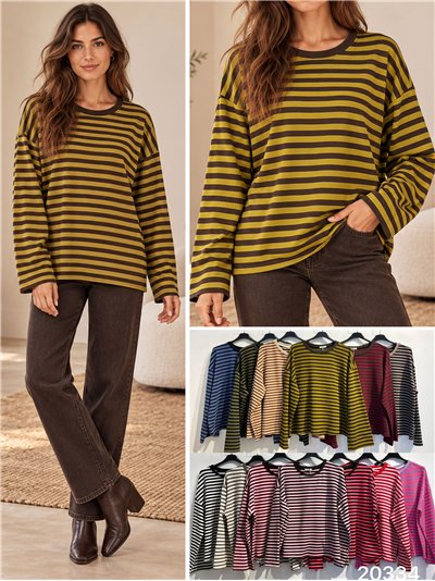 Camiseta amplia de rayas 2