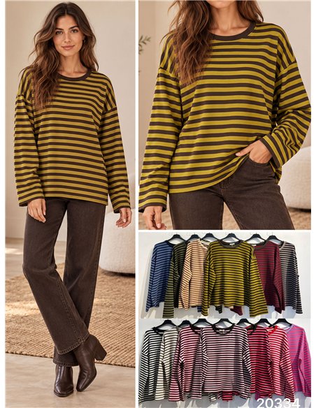 Camiseta amplia de rayas