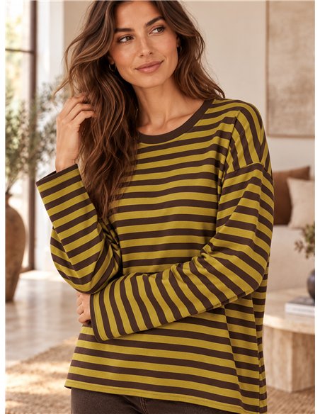 Camiseta amplia de rayas
