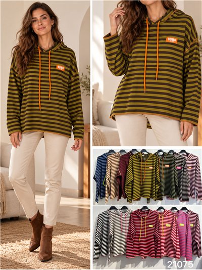 Übergroßer gestreifter Hoodie 2