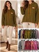 Übergroßer gestreifter Hoodie