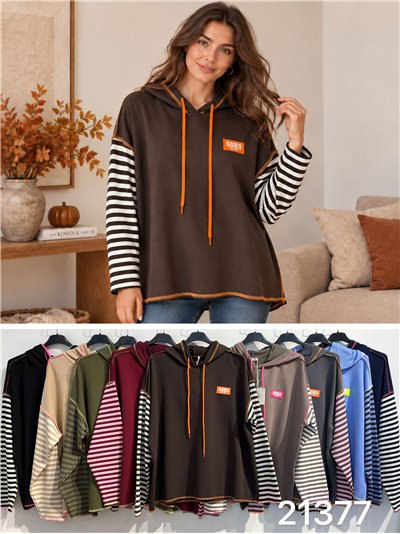 Felpa oversize con cappuccio 2