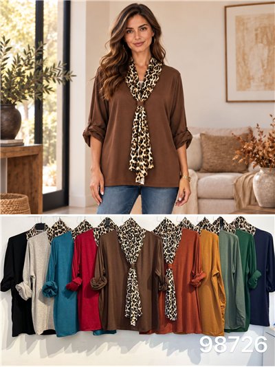 Écharpe pull imprimé animal grande taille 2