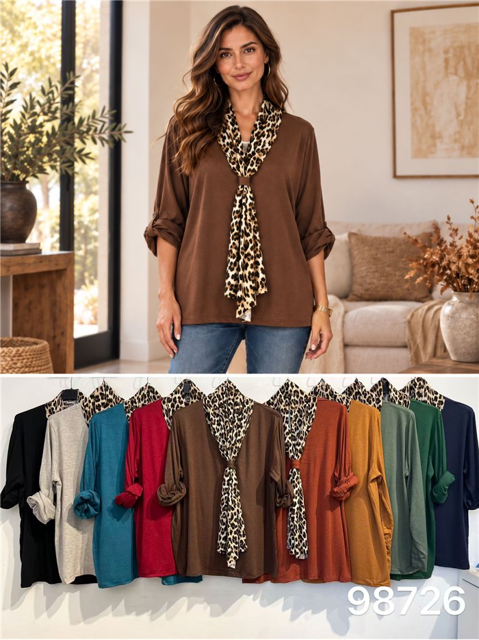 Écharpe pull imprimé animal grande taille