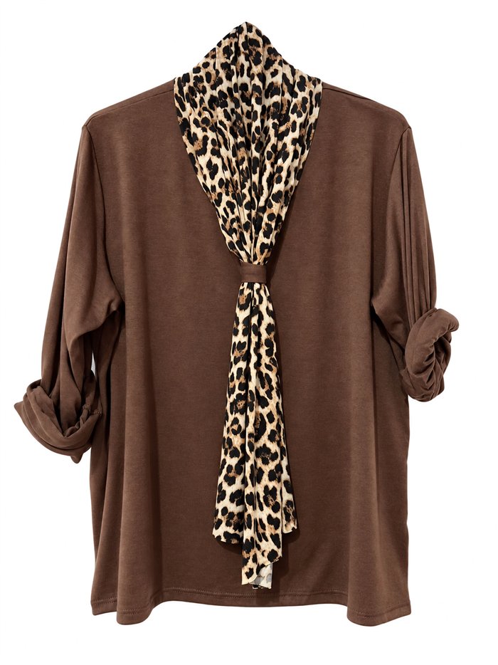 Écharpe pull imprimé animal grande taille