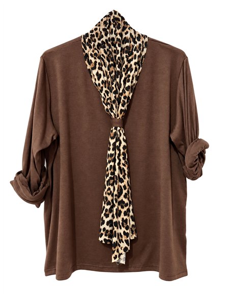 Écharpe pull imprimé animal grande taille