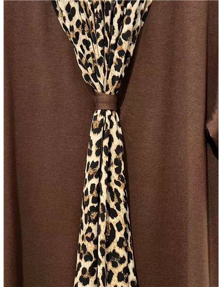 Écharpe pull imprimé animal grande taille