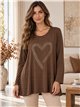 Maglione a forma di cuore con strass, taglie forti