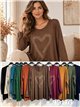 Maglione a forma di cuore con strass, taglie forti