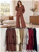 Cable knit sweater and wide-leg trousers set