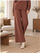 Cable knit sweater and wide-leg trousers set