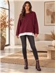 Sudadera amplia efecto camisa tachuelas