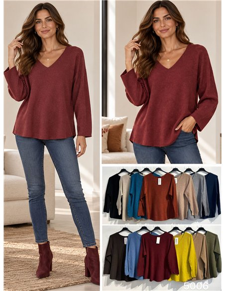 Feinstrickpullover mit V-Ausschnitt