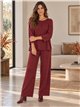 ensemble pull à col rond et pantalon à jambes larges