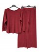 ensemble pull à col rond et pantalon à jambes larges