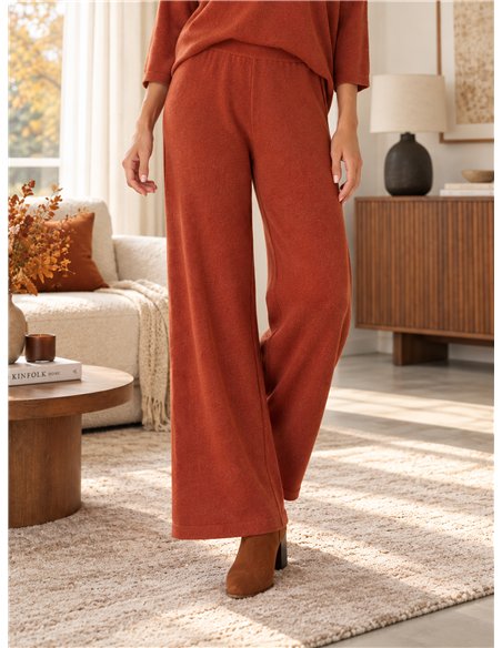 Ensemble pull à col V et pantalon large
