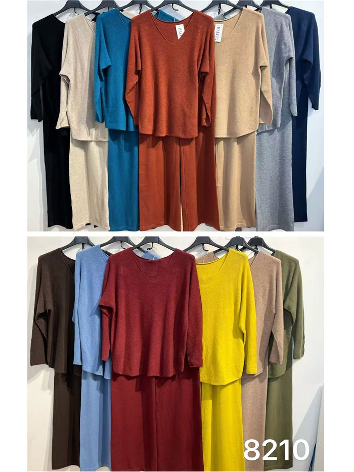Ensemble pull à col V et pantalon large