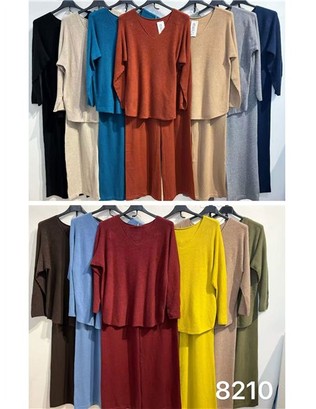 Ensemble pull à col V et pantalon large