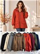 Chaqueta cremallera y bolsillos talla grande