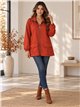 Chaqueta cremallera y bolsillos talla grande