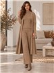 Conjunto cárdigan canalé con top y pantalón