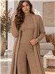 Conjunto cárdigan canalé con top y pantalón