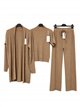 Conjunto cárdigan canalé con top y pantalón