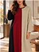 Vestido largo color block talla grande