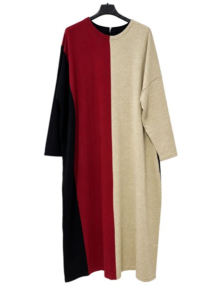 Vestido largo color block talla grande