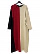Vestido largo color block talla grande